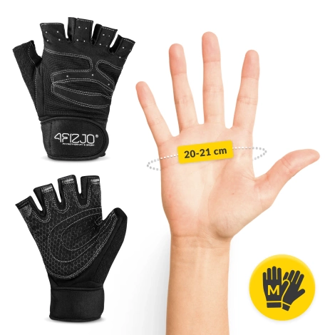 Rękawiczki treningowe z usztywnieniem nadgarstka M