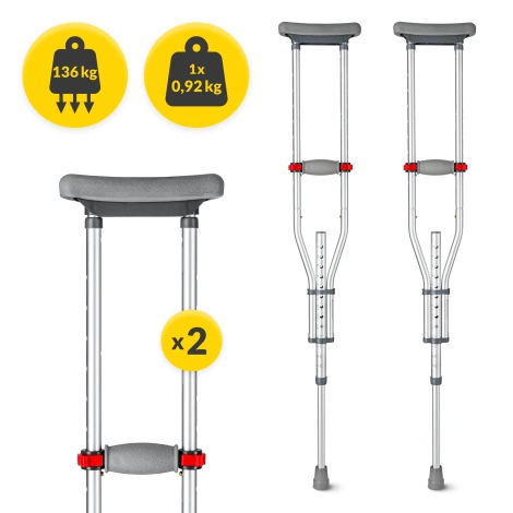 Kule ortopedyczne pachowe z regulacją wysokości