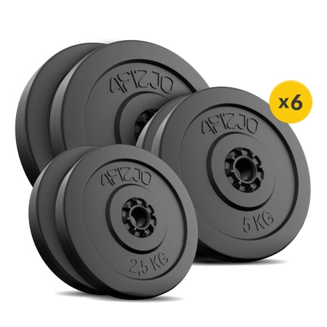 Zestaw obciążeń bitumicznych 2 x 10 kg i 2 x 5 kg i 2 x 2,5 kg