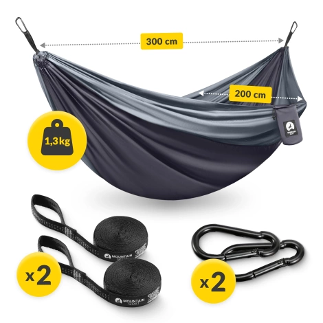Hamak turystyczny dwuosobowy Mountain Goat szaro-grafitowy
