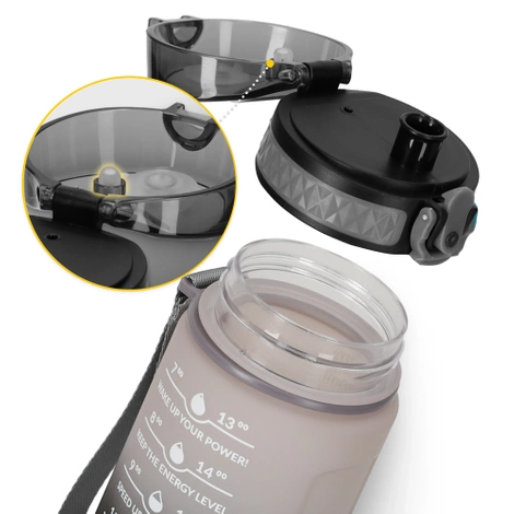 Butelka motywacyjna na wodę 0,5 L szara