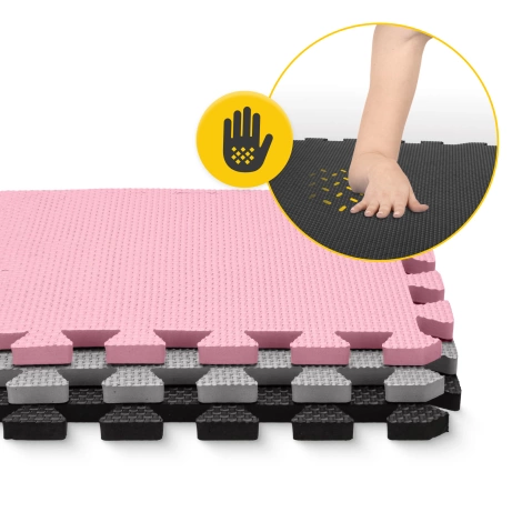 Mata edukacyjna dla dzieci puzzle 90 x 90 cm różowa