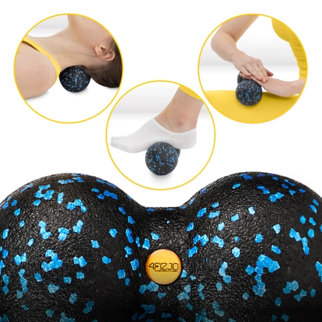 Podwójna piłka do masażu EPP 8 cm niebieska