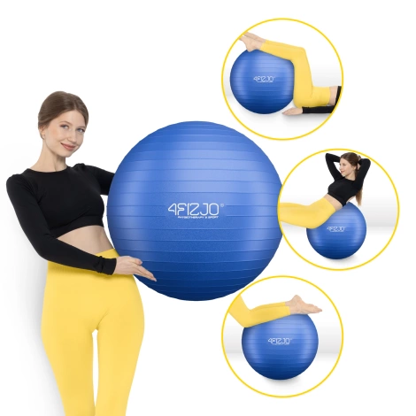 Piłka gimnastyczna dmuchana 75 cm granatowa