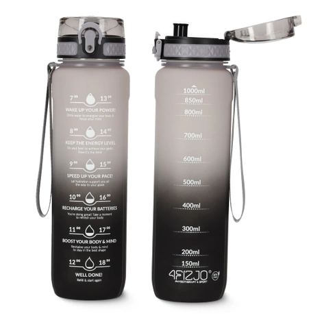 Butelka motywacyjna na wodę 1 L szara