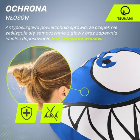 Czepek na basen dla dzieci TSUNAMI SHARK niebieski