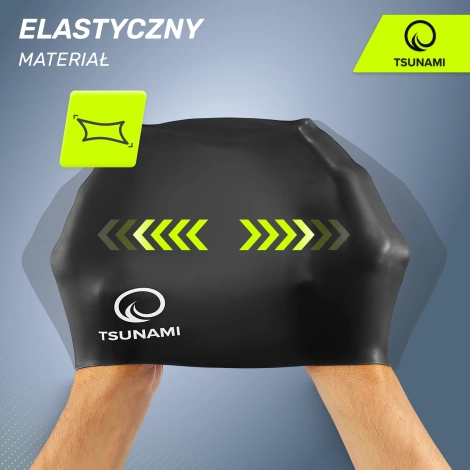 Czepek na basen unisex TSUNAMI PRO czarny