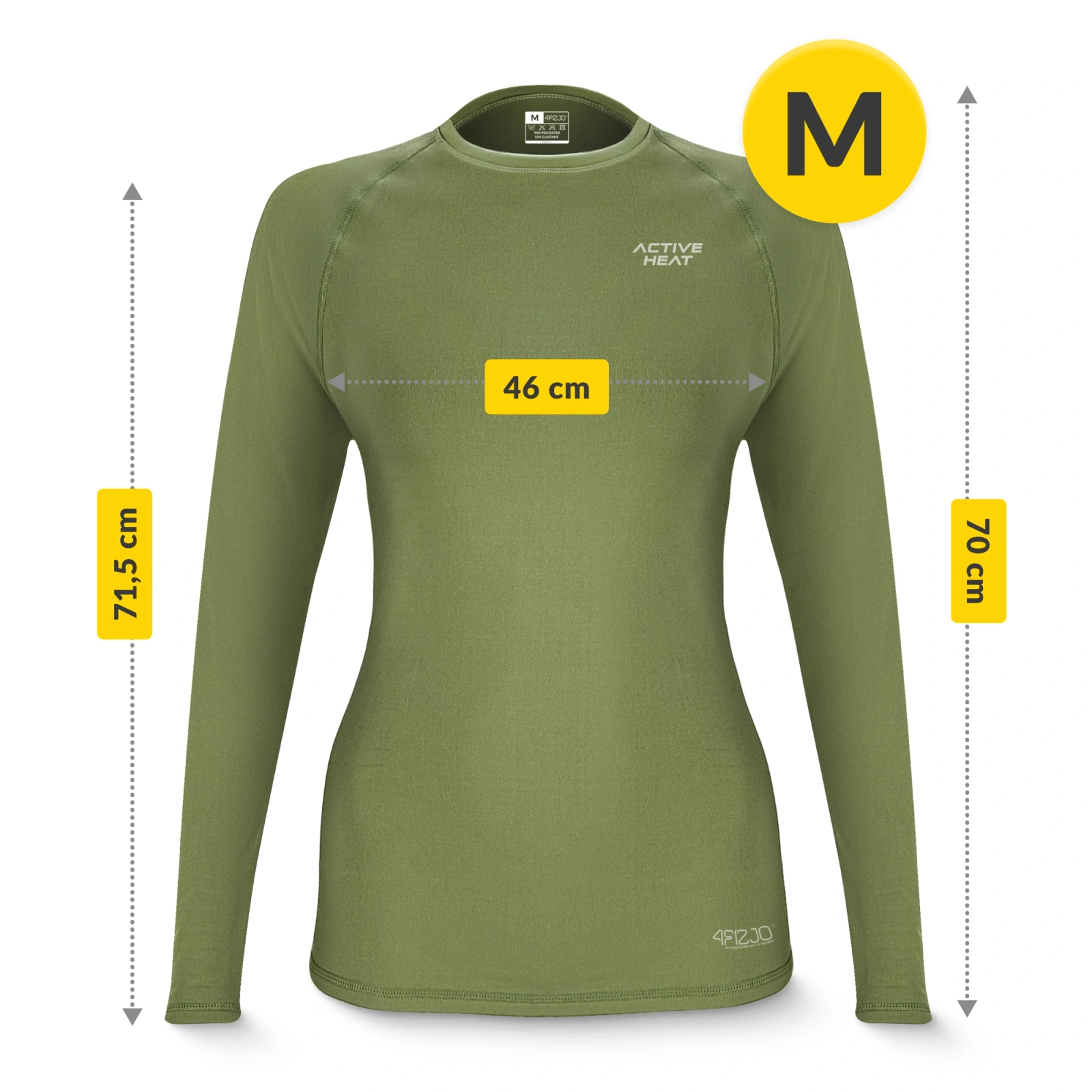 Koszulka termiczna unisex z długim rękawem - zielona, rozmiar S