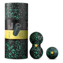 Wałek i piłki do rollowania i masażu EPP zestaw 3 szt. zielony