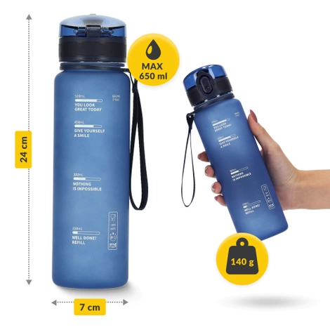 Butelka sportowa na wodę 650 ml niebieska