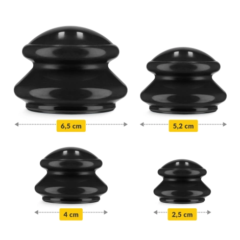 Bańki chińskie gumowe 4 szt. czarne