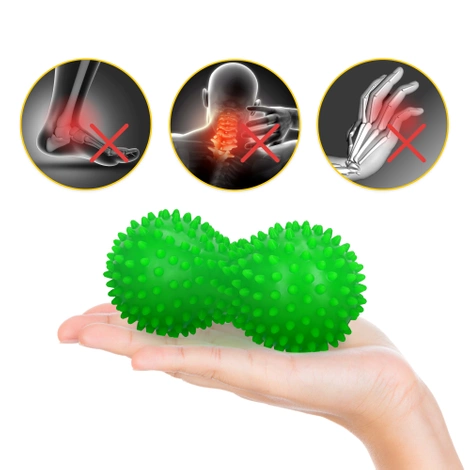 Podwójna piłka sensoryczna do masażu zielona