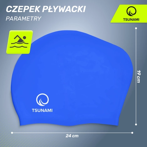 Czepek na basen unisex TSUNAMI granatowy