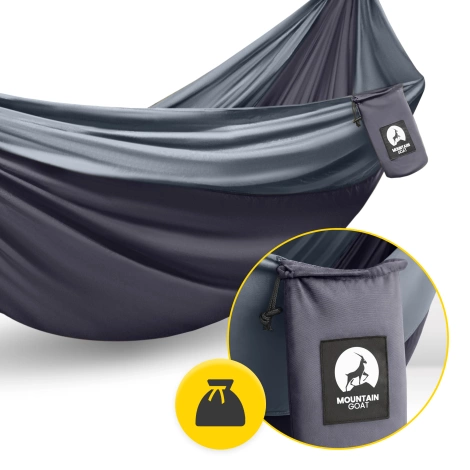 Hamak turystyczny dwuosobowy Mountain Goat szaro-grafitowy