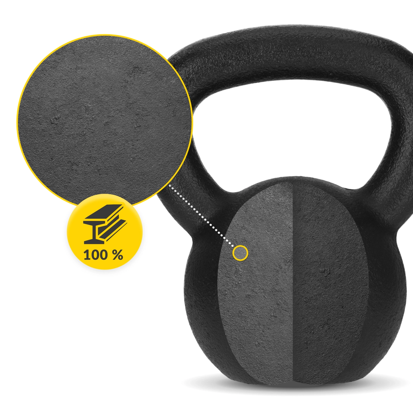 Kettlebell greutate din fontă de 12 kg
