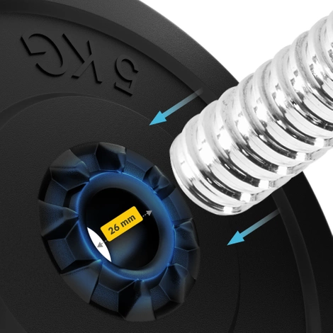 Zestaw kulturystyczny bitumiczny 40 kg + gryf mocno łamany 120 cm