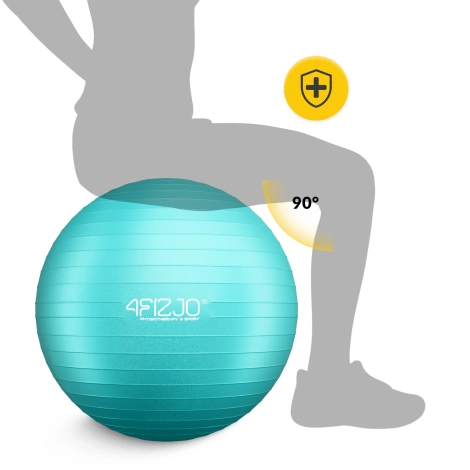 Piłka gimnastyczna dmuchana 75 cm miętowa