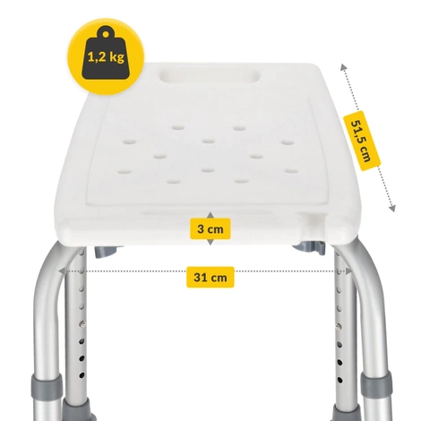 Taboret stołek pod prysznic prostokątny