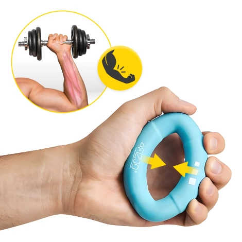 Silikonowy ściskacz do treningu dłoni niebieski