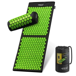 Duża mata do akupresury z poduszką klasyczna XL zielona