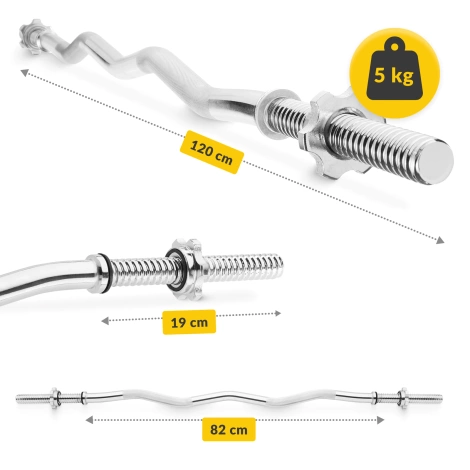 Gryf mocno łamany 120 cm - 5 kg