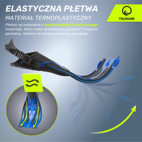 Płetwy do pływania TSUNAMI S/M niebieskie
