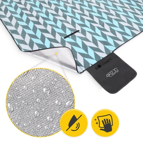 Koc piknikowy plażowy z izolacją 200 x 200 cm jodełka