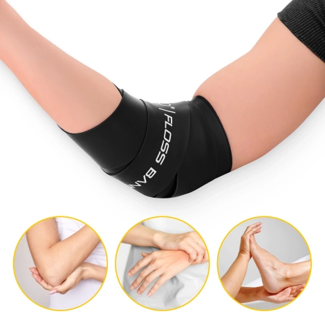 Taśma rehabilitacyjna do ćwiczeń FLOSS BAND 1 mm czarna