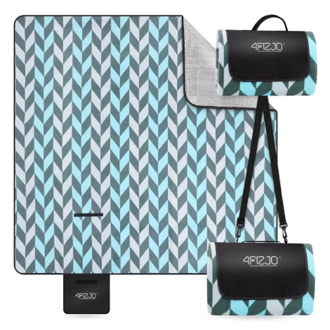 Koc piknikowy plażowy z izolacją 200 x 200 cm jodełka