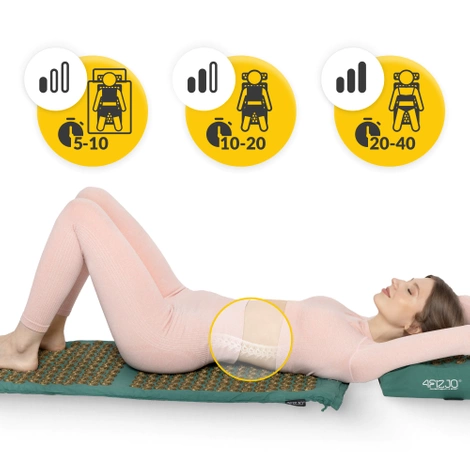 ECO Mata do akupresury z łuskami gryki i kokosem zielona