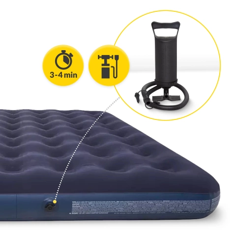 Materac dmuchany dwuosobowy Avenli 203 x 152 x 22 cm z pompką i poduszkami
