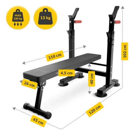 Ławeczka treningowa do ćwiczeń ze stojakiem PRO+