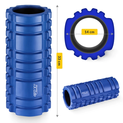 Wałek do masażu z wypustkami EVA 33 cm niebieski