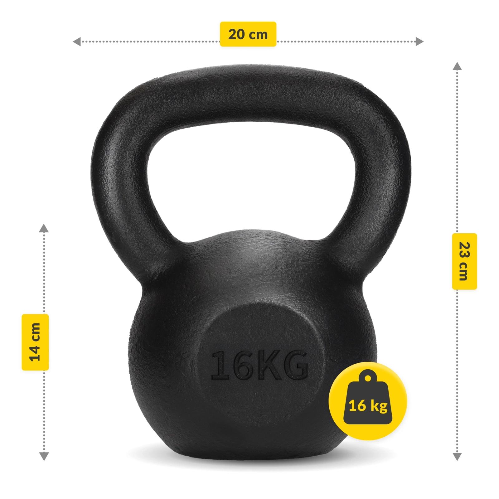 Kettlebell greutate din fontă de 16 kg