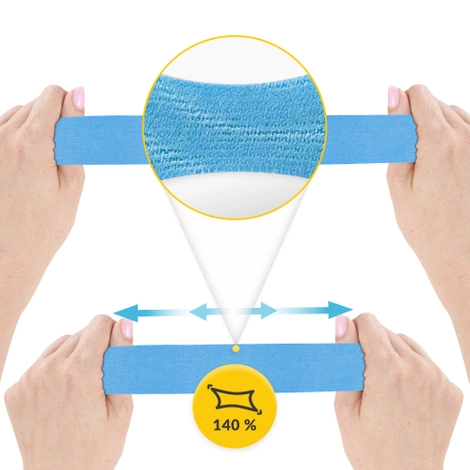 Zestaw 4 taśm do kinesiotapingu 5 cm x 5 m