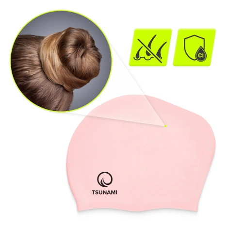 Czepek na basen unisex TSUNAMI różowy