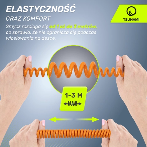 Linka bezpieczeństwa do deski SUP TSUNAMI pomarańczowa
