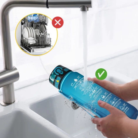 Butelka motywacyjna na wodę 1 L niebieska