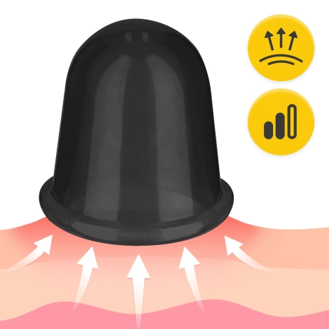 Silikonowe bańki chińskie 5 szt. FACE+ czarne