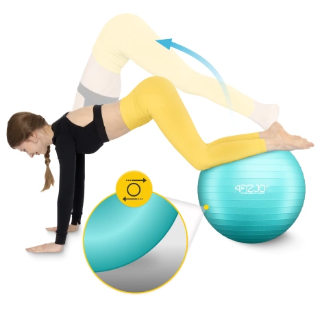 Piłka gimnastyczna dmuchana 65 cm miętowa