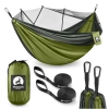Hamak turystyczny dwuosobowy z moskiterią Mountain Goat szaro-zielony