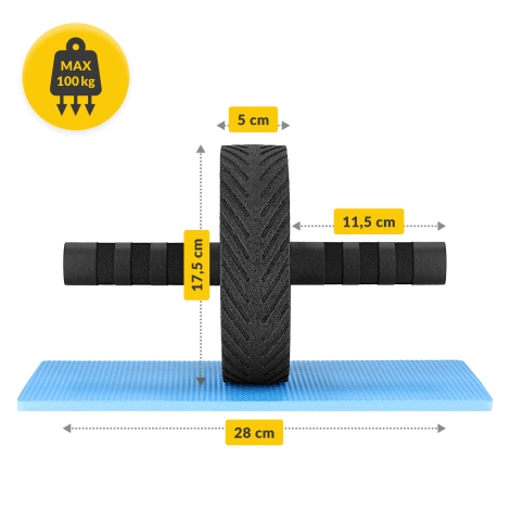 Kółko do ćwiczeń mięśni brzucha AB WHEEL PRO żółte