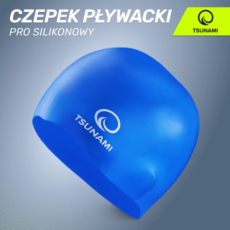 Czepek na basen unisex TSUNAMI PRO niebieski