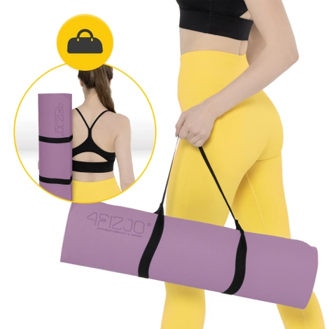 Mata do ćwiczeń i jogi antypoślizgowa TPE 1 cm fioletowa