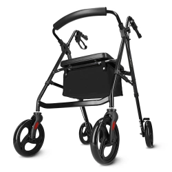 Chodzik czterokołowy  z siedziskiem i torbą czarny