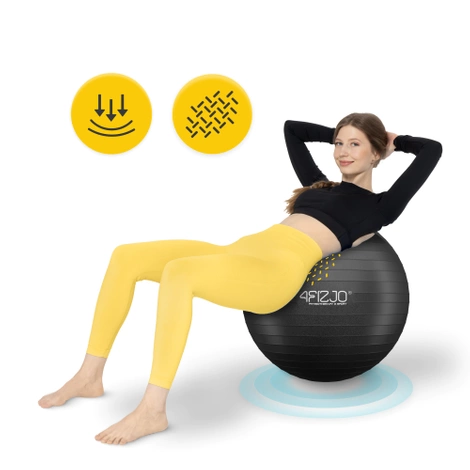 Piłka gimnastyczna dmuchana 65 cm czarna