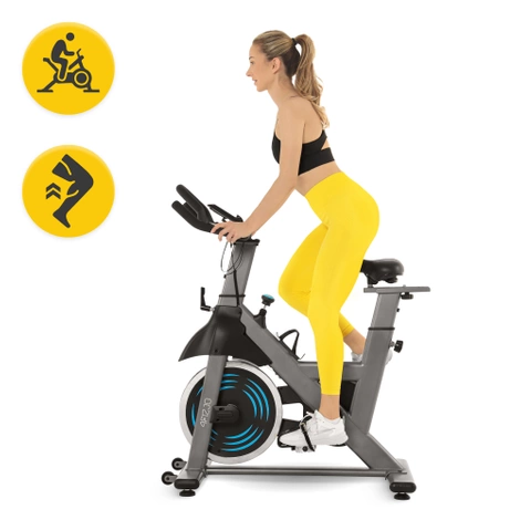 Rower spinningowy mechaniczny RACING szary