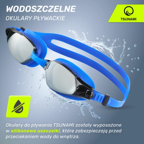 Okulary do pływania TSUNAMI niebieskie