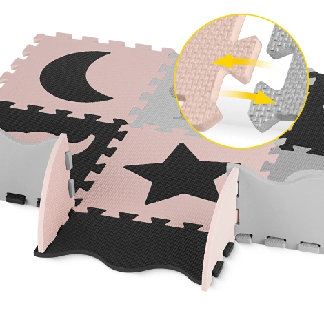 Mata edukacyjna dla dzieci puzzle 150 x 150 cm różowa