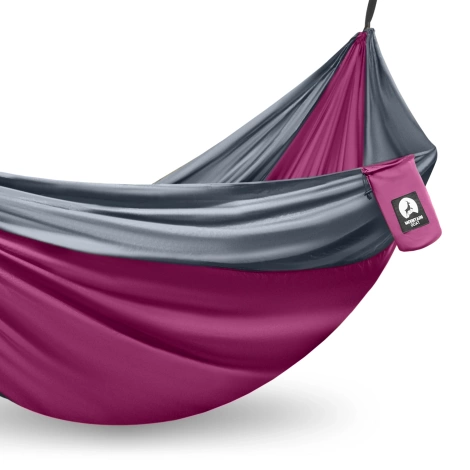 Hamak turystyczny dwuosobowy Mountain Goat szaro-różowy